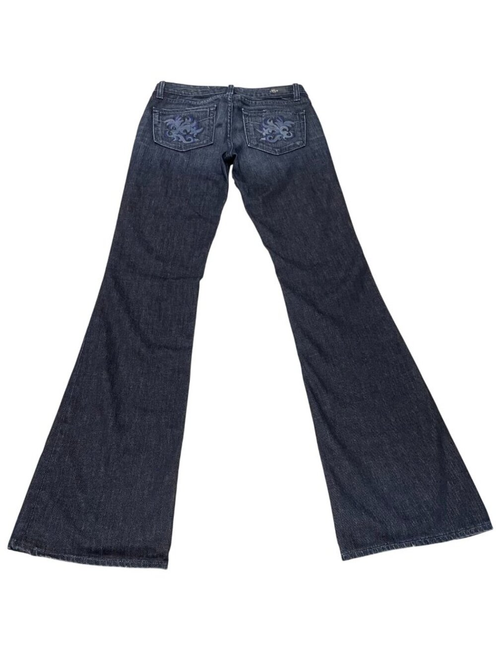 Paige Premium Denim Embroidered Jeans 27 Blue USA Bootcut Cowgirl Streetwear Y2k